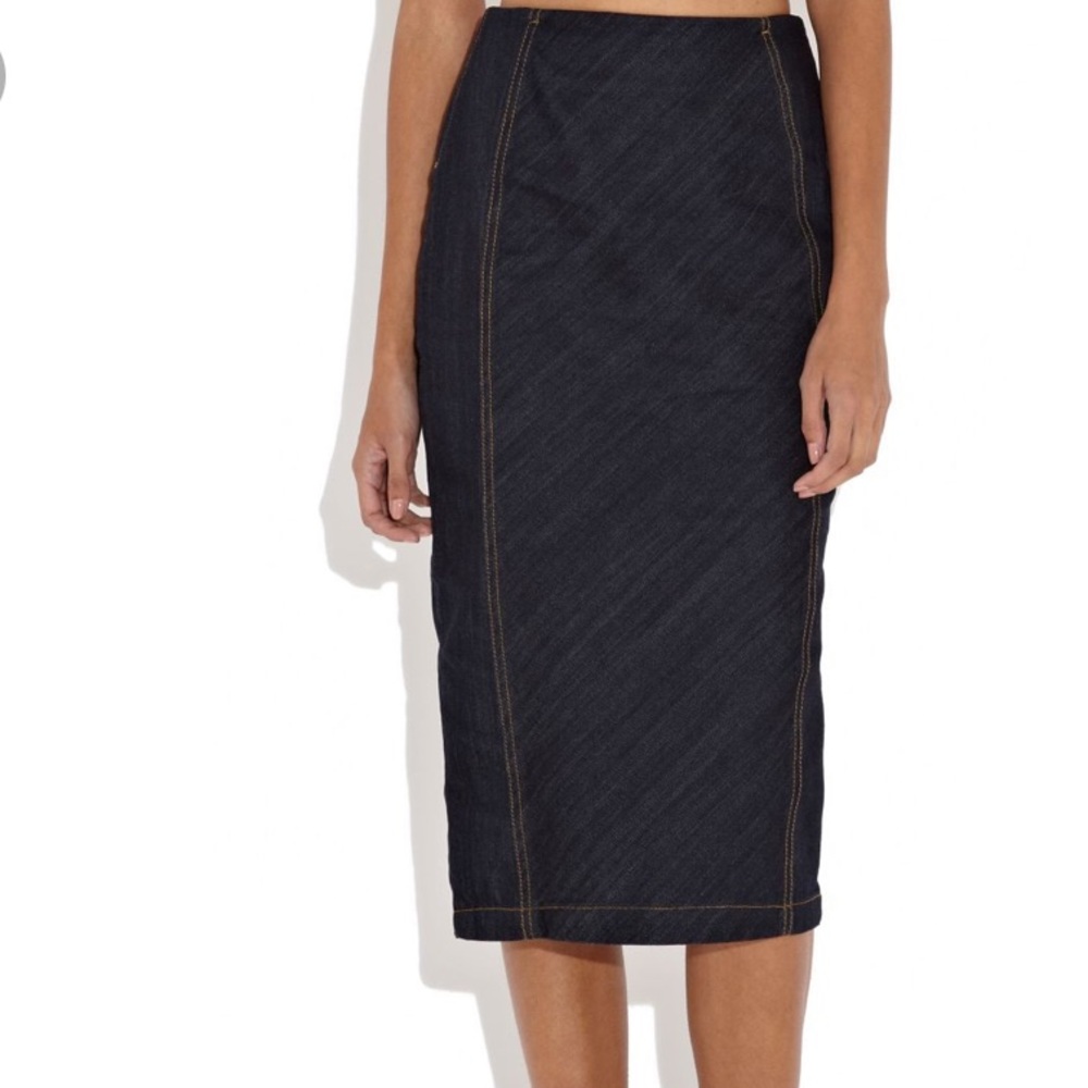 Rihanna River Island Denim Skirt